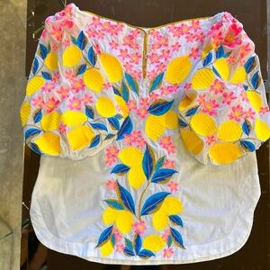 Blouse lemons by Yuliya Magdych size 1 (size 2-4 US)